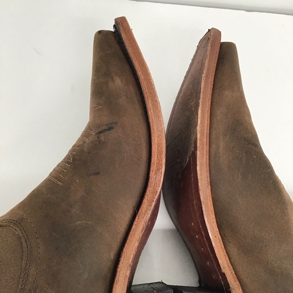 Boulet Ladies Western Selvaggio Leather Wood Snip Toe Boots 2617 Cowgirl Size 8 - Picture 9 of 15